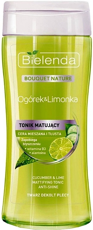 Mattifying Tonic "Cucumber & Lime" - Bielenda Cucumber and lime Matting Tonic — photo N1