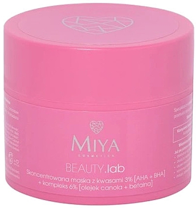 Concentrated Face Mask - Miya Cosmetics Beauty Lab Concentrated Mask With Acids 3% AHA + BHA + Soothing Complex 6% — photo N1