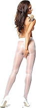 Semi-Matte Crotchless Tights, P101, white - MissO — photo N2