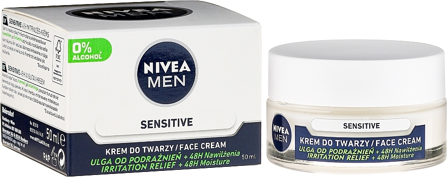 Men Intensive Moisturizing Cream for Sensitive Skin - Nivea Intensively Moisturizing Cream Men Sensitive Skin — photo N6