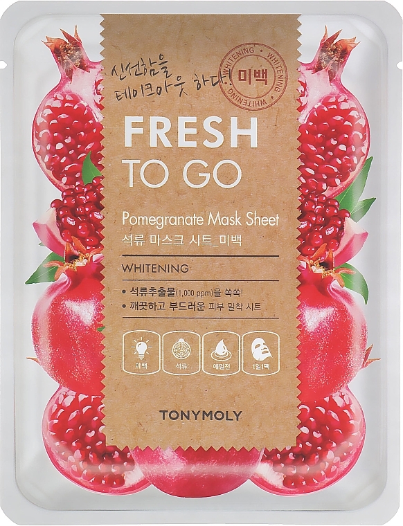 Pomegranate Sheet Mask - Tony Moly Fresh To Go Pomegranate Mask Sheet Whitening — photo N1