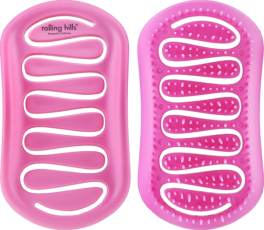 Quick Dry Compact Hair Brush, pink - Rolling Hills Compact Brush Maze — photo N2