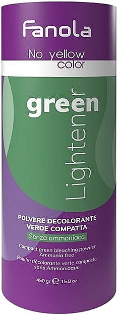 Green Lightener Powder - Fanola No Yellow Green Lightener Powder — photo N1