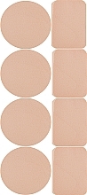 Makeup Sponge 8in1 CS070B, circle + square, beige - Cosmo Shop Sponge — photo N1