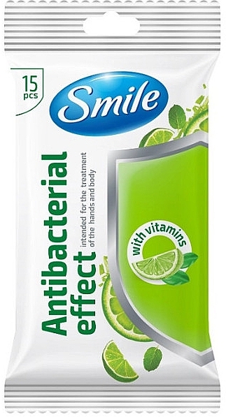 Vitamin Wet Wipes, 15pcs - Smile Ukraine Antibacterial — photo N1