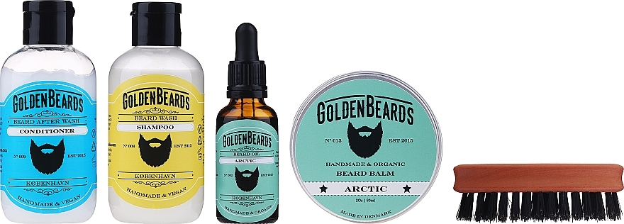 Set - Golden Beards Starter Beard Kit Arctic (balm/60ml + oil/30ml + shm/100ml + cond/100ml + brush) — photo N2
