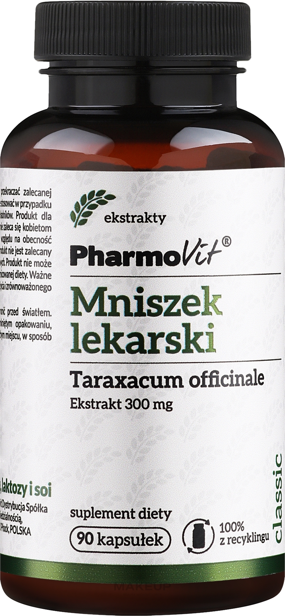Dietary Supplement 'Dandelion Extract', 300 mg - PharmoVit Classic Taraxacum Officinale — photo 90 szt.