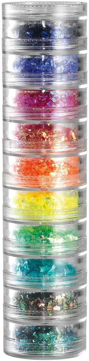 Nail Glitter Set "Fluo", 10 pcs - Peggy Sage Nail Glitter Mix — photo 10 pcs.