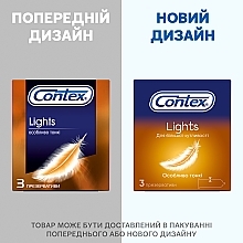 Ultra Thin Latex Condoms with Silicone Lubricant, 3 pcs - Contex Lights — photo N5