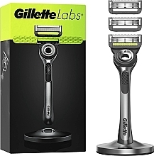 Razor with 3 Refill Blades & Magnetic Holder - Gillette Labs — photo N1