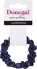 Fragrances, Perfumes, Cosmetics Hair Tie FA-5679+2, dark blue satin - Donegal
