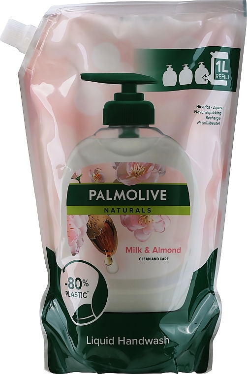 Gentle Care Liquid Hand Soap for Sensitive Skin - Palmolive Naturals Milk Almond Liquid Handwash Refill (refill) — photo N3