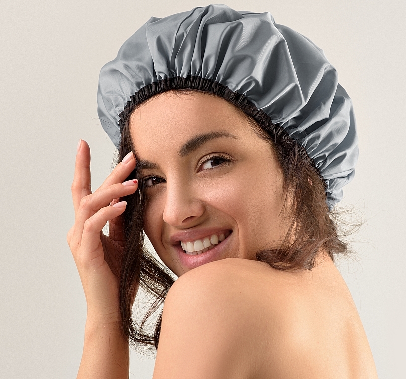 Chic Shower Cap, grey - MAKEUP Bath Cap Gray — photo N14