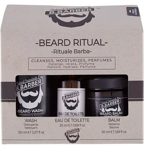 Set - B.Barber Beard Ritual Kit (b/wash/150ml + balm/50ml + parfum/20ml) — photo N1