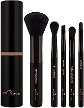 Makeup Brush Set, 5 pcs - Luvia Cosmetics Espresso Travel Brush Set — photo N2