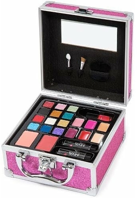 Makeup Set in a Case - MYA Cosmetic Travel Pink Glitter Fashion — photo N1