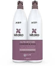 Fragrances, Perfumes, Cosmetics Set - Affinage Kitoko Nutri-Restore Cleanser & Balm Sachet Duo (h/sham/1000ml + h/balm1000ml)