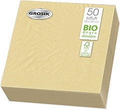 Fragrances, Perfumes, Cosmetics Two-Layer Paper Tissues, 33 x 33 cm, ecru, 50pcs - Grosik