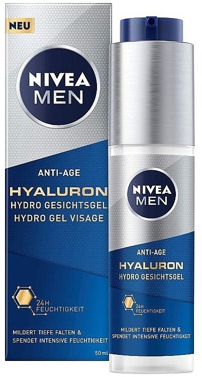 Anti-Aging Moisturizing Face Gel - Nivea Men Anti-Age Hyaluron Hydro Gel — photo N1