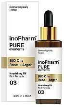 Face & Neck Serum - InoPharm Pure Elements BIO Oils Rose + Argan — photo N1