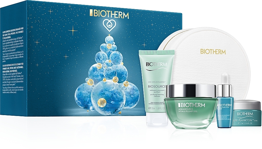 Set - Biotherm Aquasource (f/gel/50ml + f/foam/50ml + elixer/7ml + eye/cr/5ml + pouch) — photo N1