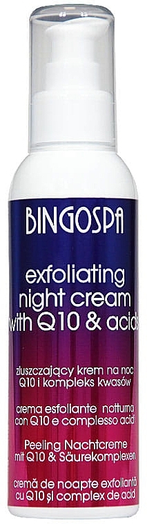 Exfoliating Night Cream with Coenzyme Q10 and Acid Complex - BingoSpa — photo N1