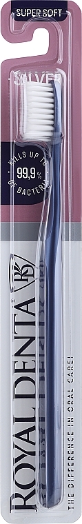 Extra Soft Toothbrush with Silver, blue - Royal Denta Silver Super Soft — photo N1