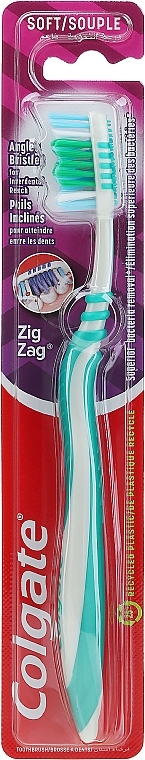Toothbrush, soft, grey-green - Colgate ZigZag Soft — photo N1