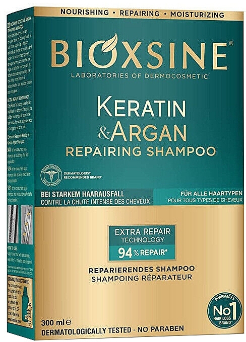 Repairing Shampoo - Biota Bioxsine Keratin & Argan Repairing Shampoo — photo N2