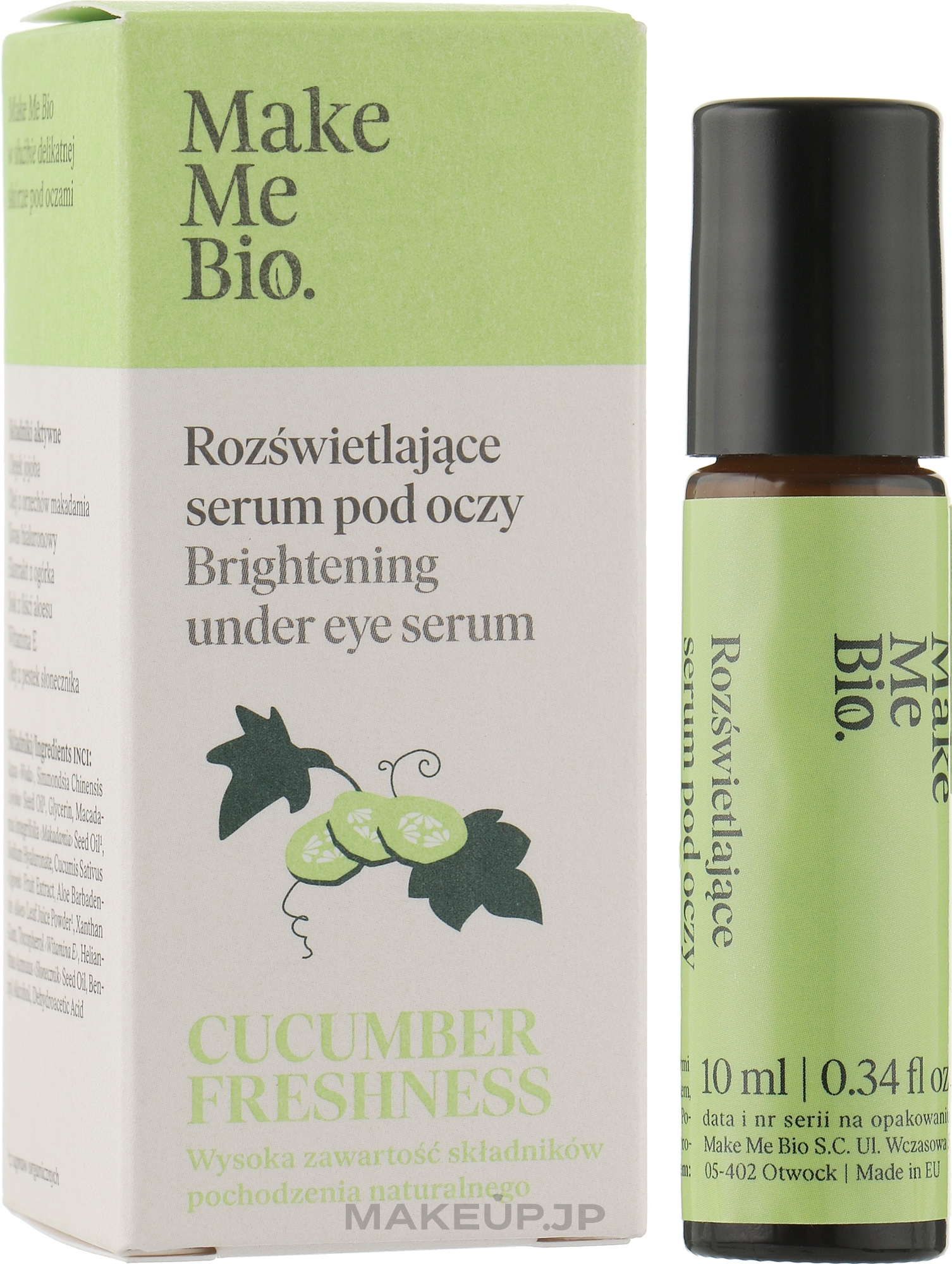 Brightening Eye Serum "Cucumber Freshness" - Make Me Bio Cucumber Freshness Brightening Under Eye Serum — photo 10 ml