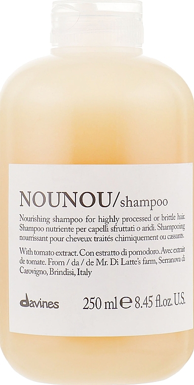 Nourishing Thickening Shampoo for Brittle & Damaged Hair with Tomato Extract - Davines Nourishing Nounou Shampoo With Tomato Extract — photo N1