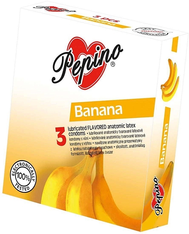 Banana Condoms, 3 pcs. - Pepino Banana — photo N1