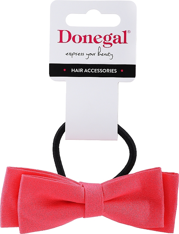 Hair Tie, FA-5638, coral bow - Donegal — photo N1