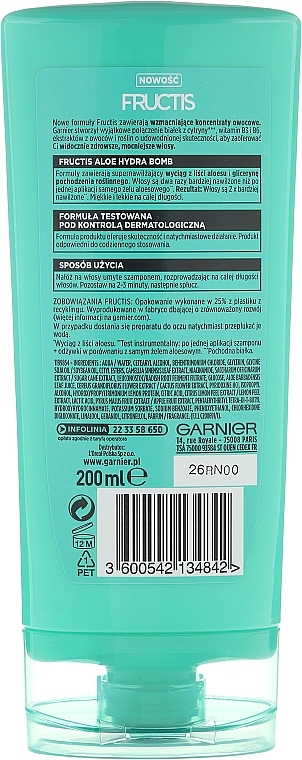 Moisturizing Conditioner for Dehydrated Hair - Garnier Fructis Aloe Hydra Bomb Hair Conditioner — photo N3