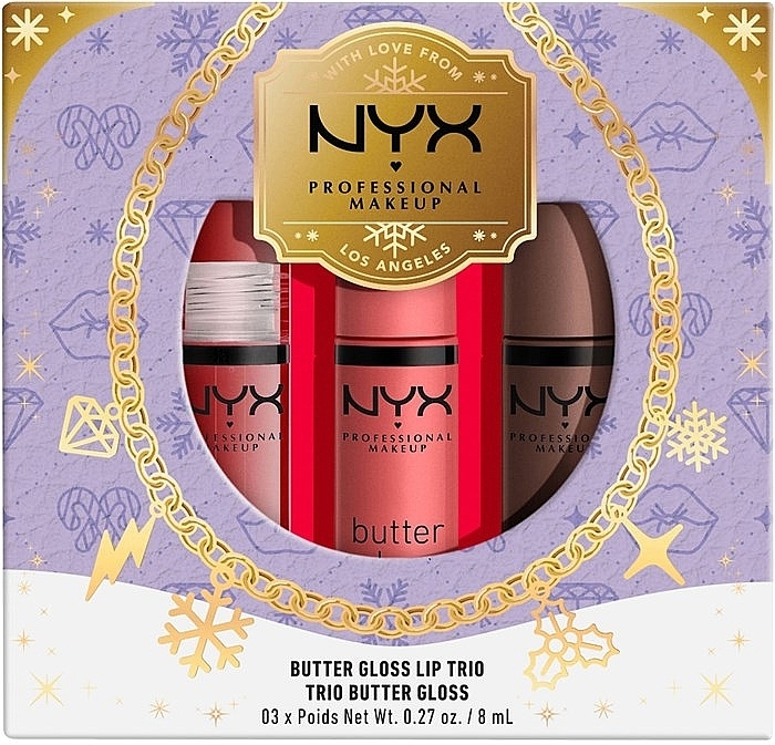 NYX Professional Makeup X-mas Butter Gloss Trio - Lip Gloss Set — photo N3