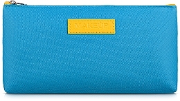 Fabric Cosmetic Bag 'Freedom', blue-yellow 19x10x2 cm - MAKEUP Cosmetic Bag Blue Yellow — photo N1