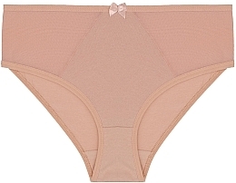 Women Bikini Panties with Transparent Inserts, beige - Moraj — photo N1