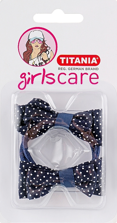 Hair Tie, elastic, 6 cm, 2 pcs, light blue - Titania — photo N1