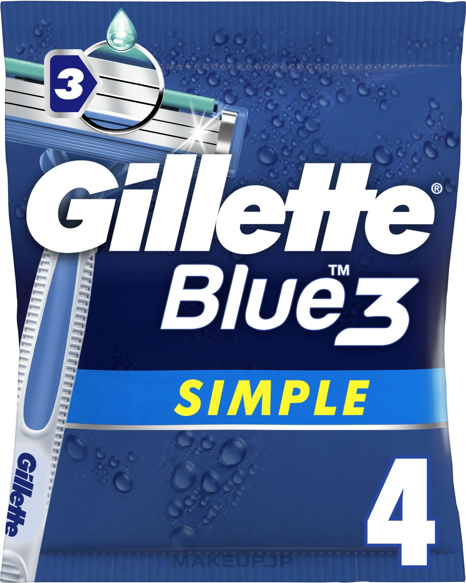 Disposable Razor Set, 4 pcs - Gillette Blue 3 Simple — photo 4 szt.