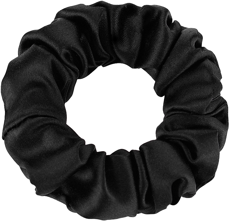 Midi Natural Silk Scrunchie, black - MAKEUP — photo N1