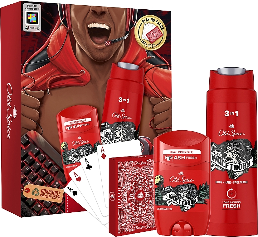 Set - Old Spice The Legend Wolfthorn (sh/gel/250ml + deo/50ml + cards) — photo N1