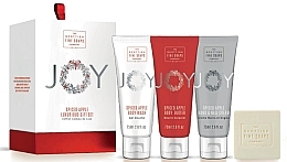 Set - Scottish Fine Soaps Joy Spiced Apple Luxurious Gift Set (wash/75ml + but/75ml + cr/75 + soap) — photo N1