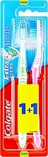 Toothbrush "Extra Clean", medium, pink + green - Colgate Extra Clean Medium — photo N1