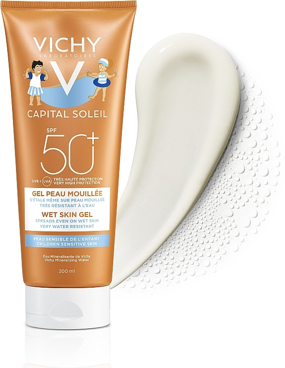Waterproof Sun Protection Wet Skin Gel for Children's Sensitive Skin, SPF50+ - Vichy Capital Soleil Wet Skin Gel — photo N6