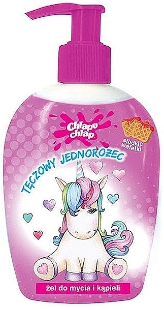 Kids Shower Gel "Rainbow Unicorn", sweet waffles - Chlapu Chlap Bath & Shower Gel — photo N1