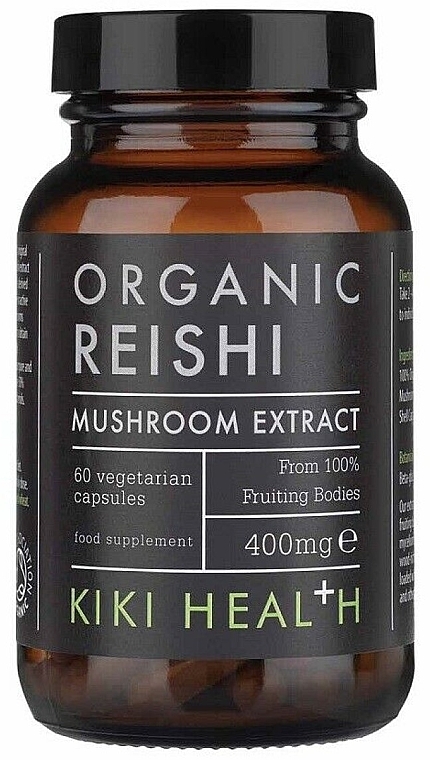 Organic Reishi Mushroom Extract, 60 Capsules - Kiki Health Organic Reishi Mushroom Extract 400mg — photo N1