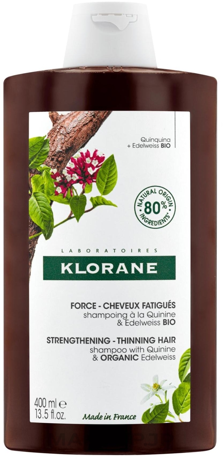 Anti Hair Loss Edelweiss Shampoo - Klorane Force Tired Hair & Hair Loss Shampoo with Organic Quinine and Edelweiss — photo 400 ml
