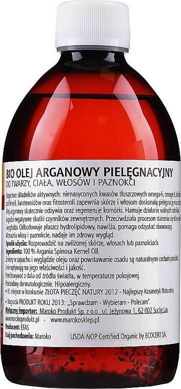 Cosmetic Argan Oil, plastic bottle - Efas Argan Oil 100% BIO — photo N2