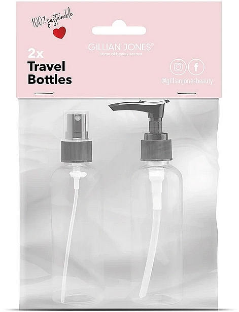 Plastic Bottle, with sprayer and dispenser, 2 pcs. - Gillian Jones Travel Size Bottles 100ml — photo N1