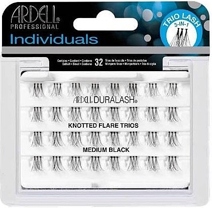 False Lashes - Ardell Individuals Duralash Knotted Flare Trio Lashes Black Medium — photo N2